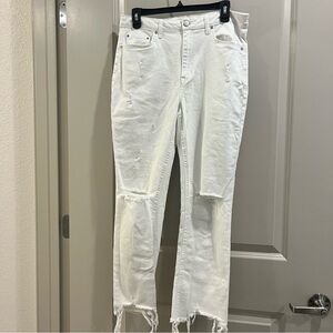 White ripped jeans